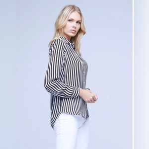 L’agence Striped Silk Blouse - NWT